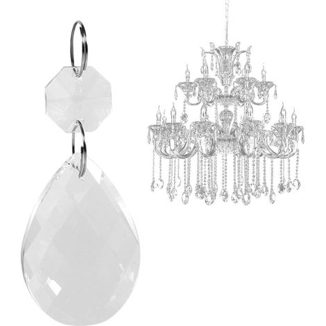 10 pièces de prismes en cristal transparent pour lustre, suspension, accessoires de bricolage (1/5)