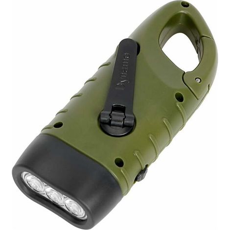 Lampe torche LED portable à énergie solaire avec manivelle dynamo pour camping, alpinisme et tente (1/4)