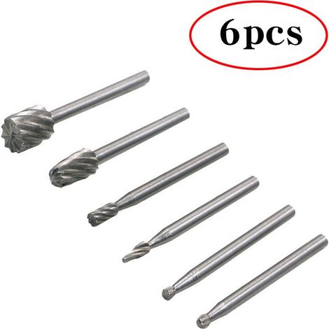 Fresas rotativas multiherramienta, fresadora, fresadora, accesorio compatible, fresa rotativa de acero de alta velocidad para 6 piezas