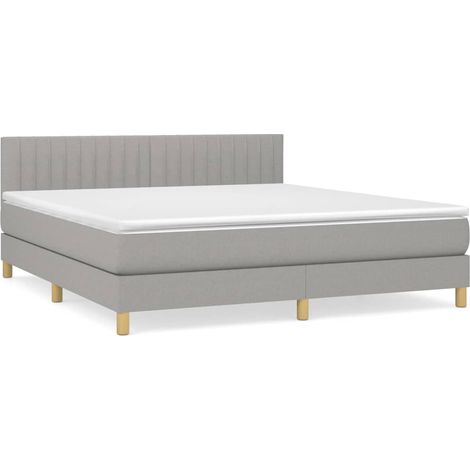 Maison Exclusive - Boxspringbett mit Matratze Hellgrau 180x200 cm
