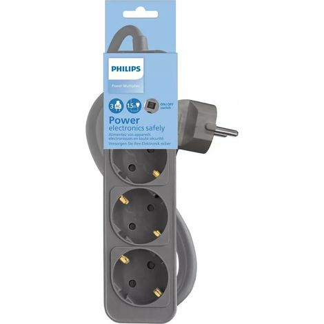 Regleta Enchufes 3 Tomas con Interruptor Philips CHP2134G/12