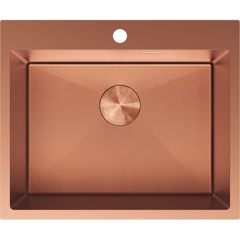 Mexen Solix Einbauspüle aus Stahl 1-Becken 600 x 500 mm, Kupfer HC - 6408601000-65HC (1/5)