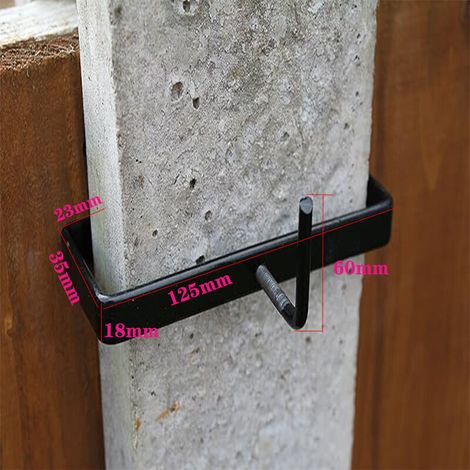 Clips de poteau en béton pour poteaux de clôture – Support réglable en acier – Résistant à la rouille – Pour colonnes de 10,2 cm (1/3)