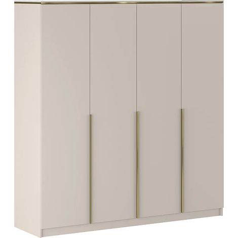 Armadio 4 ante L200 cm Beige e dorato - VUKIA (1/5)