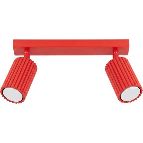 Plafoniere Karbon rosso 30x16.5x6.5cm Alluminio Sollux (1/5)