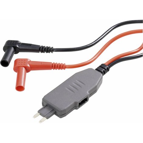 VOLTCRAFT MS-4S Messadapter Stecker-Mini-Flachsicherung - Lamellenstecker 4 mm Schwarz, Rot