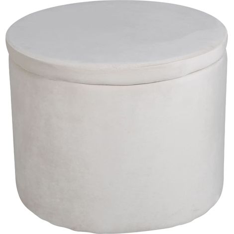 Dunken Pouf, Hocker mit Aufbewahrung Ø51cm Velour beige. (1/5)