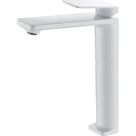 Imex - Grifo Monomando Lavabo Caño Alto Blanco Serie Fiyi