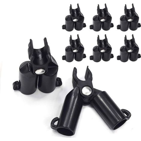 Lot de 8 raccords connecteurs Treillis Ø11 mm, pour bâton de Support de Plantes de 11 mm, articulé à 70 ° avec Fourchette supérieure (1/4)