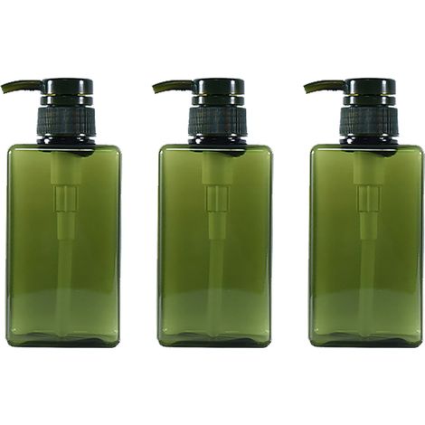 Bouteille Distributeur Pompe Vide - 150 ml - En Plastique PETG - Carrée - Pour Shampooing Et Après-Shampooing - Lot De 3 (1/5)