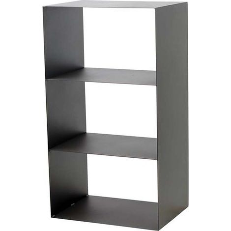 Rack à bûches en acier noir 45x30x80 cm – 3 étagères pour rangement bois – Fabrication européenne – Design moderne – Magnus (1/4)