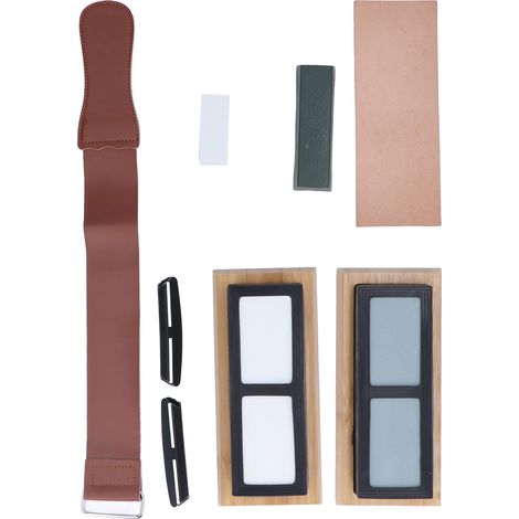 Kit 14 pièces Pierre à aiguiser professionnelle, grain 400/1000 et 3000/8000, affûteur à couteaux en pierre, lot complet pour cuisine et atelier (1/5)