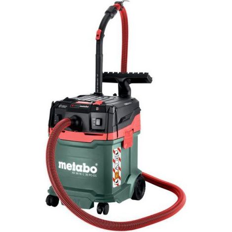 Metabo – Aspirateur sans fil 18V – Dépression 140 hPa – Débit d'air 3300 l/min – Cuve 30 l pour surfaces sèches et humides