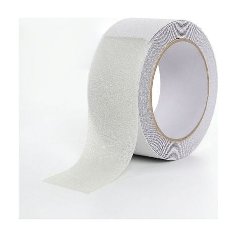 Nastro antiscivolo in PVC trasparente opaco, 5 m x 5 cm, per scale, gradini, pavimenti, decorazione di sicurezza (1/5)