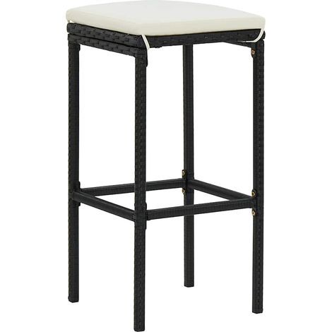 Maison Exclusive - Barhocker mit Kissen 3 Stk. Schwarz Poly Ratta (1/5)