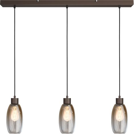 Lampe suspendue en verre Olive 3x Ø 12,5cm - cacao - 2431-15-100-3-02-12 (1/3)