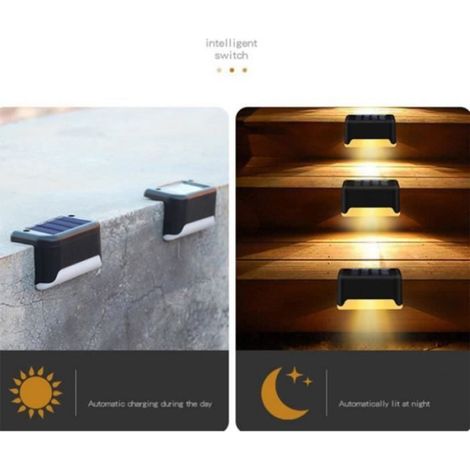 Lampe De Pont Solaire - LED - IP65 - 10 Heures D Autonomie - Pour Jardin Escalier Chemin - Lot De 8 (1/4)