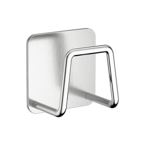 Porte-torchons - Finition brossée : Porte-torchons en acier inoxydable pour la cuisine, égouttoir auto-adhésif pour évier, argenté (1/4)