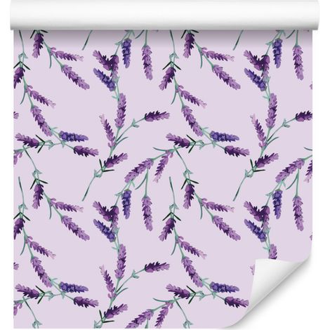 Papel pintado de hojas de lavanda para salón y dormitorio, 50x1000 cm (1/5)