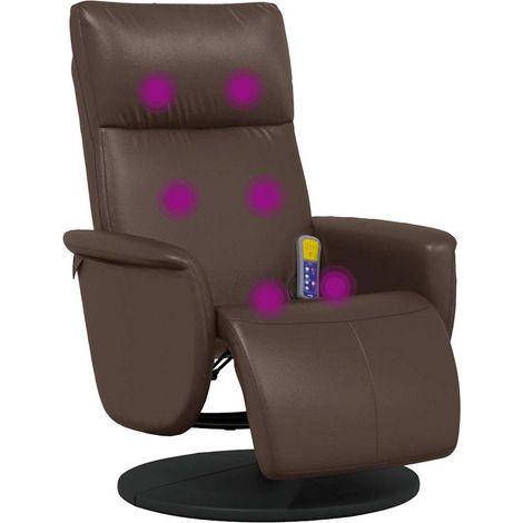 Maison Exclusive - Massagesessel mit Fußteil Braun Kunstleder (1/5)