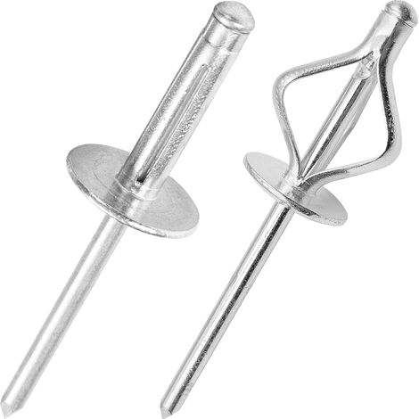 Rivets Aveugles en Aluminium à Expansion Triple - Assortiment de rivets bulbe pour plastiques ou matériaux souples Argenté Ø4.8x20x16mm 50 pièces (1/5)