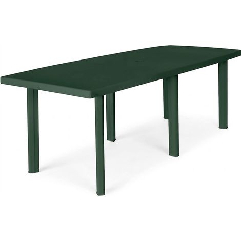 Tavolo da Giardino Allungabile in Resina Verde Alta Qualità Dimensioni 216x90x72 cm con 6 Gambe Rinforzate, rettangolare Ideale per Esterno Terrazzo e Veranda, Facile da Pulire