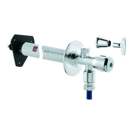 Kit de vanne murale extérieure Eurotec 41206 DN15 avec aérateur de tuyau, chromé mat