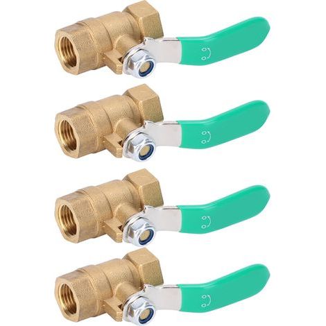 4-teiliges Kugelventil mit 1/4-Zoll-Innengewinde, dickwandiges Messing für Sanitär- und Wasserleitungssysteme (1/5)