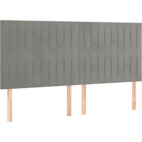 Maison Exclusive - Testiera Grigio Chiaro 180x5x118/128 cm Velluto