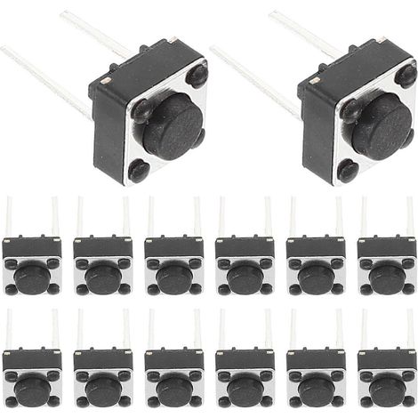 Lot de 100 interrupteurs tactiles momentanés à bouton-poussoir pour plaques d'essai et circuits imprimés.-0.70X0.60X0.60CM-Black