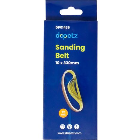 Dapetz ® Sanding Belt 10x330mm, 80 Grit for Grinding, Sharpening, Derusting, Precise Sanding on Metal and Wood, Compatible with Milwaukee Belt Sanders 5pcs (1/5)