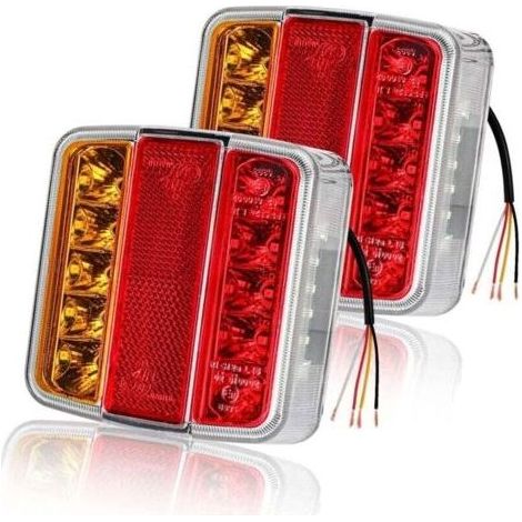 2pcs 26 LED 12V Trailer Tail Lights Rear Turn Signal Brake Lights Reflectors License Plate Lights IP67 Waterproof Multifunction Trailer Truck Caravan Van Boat (1/5)