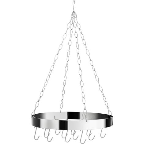 Premier Housewares Matt Chrome Round Ceiling Rack (1/2)