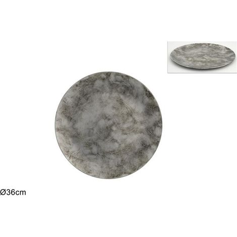 CENTROTAVOLA PLASTICA DIAMETRO 36 CM COLORE SILVER