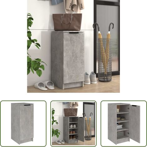 Schuhablage - Schuhregal Betongrau 30x35x70 cm Holzwerkstoff (1/5)