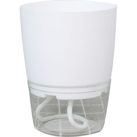 Pot Autonome Arrosage Automatique - Réservoir Double Eau - Coton Blanc Inclus - Pour Plantes Intérieur Extérieur - 1 Pièce (1/5)
