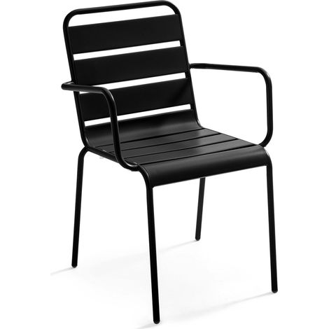 Fauteuil de jardin en métal noir - Palavas