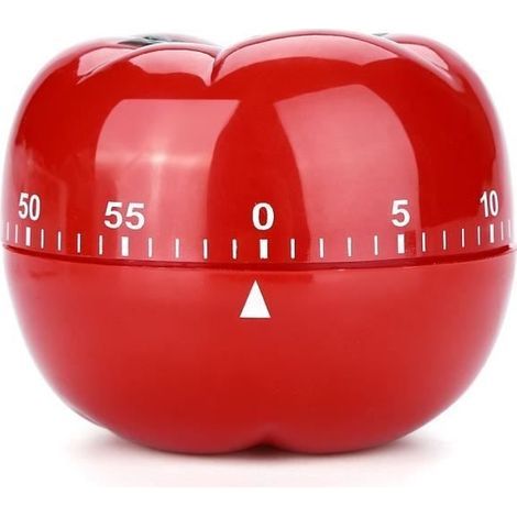 Timer da cucina (rosso) - HB - Conto alla rovescia di 60 minuti - Meccanico - Rosso - 7,2 x 5,5 cm (1/4)