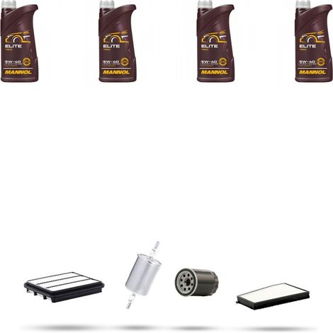 Kit tagliando 4 FILTRI e 4L OLIO compatibile con Chevrolet Evanda 2.0i 16V 96 kw dal 2002 (1/5)