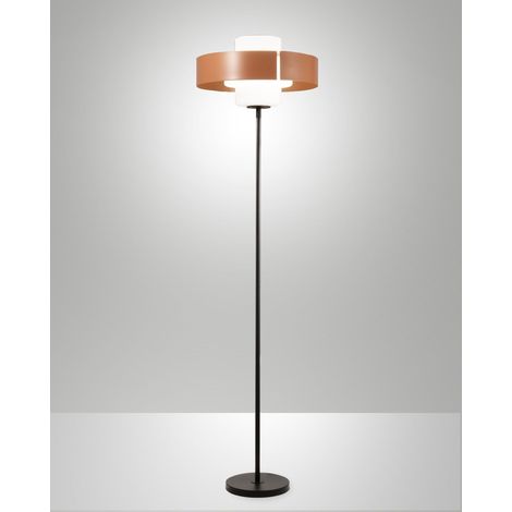 Lampada da terra Loto 170cm in Metallo e Vetro Soffiato, Colore Mattone, Attacco E27 40W, Design Elegante con Variatore - Loto