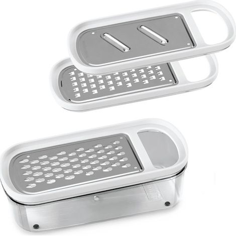Rallador Cocina Manual 3 Usos Recipiente Inox Metaltex (1/5)