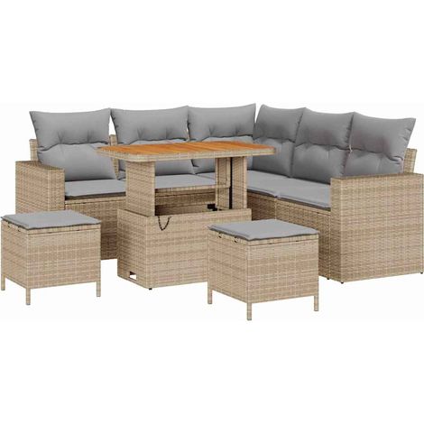 Maison Exclusive - Set Divano da Giardino 9 pz 6-Numero di posti (1/5)