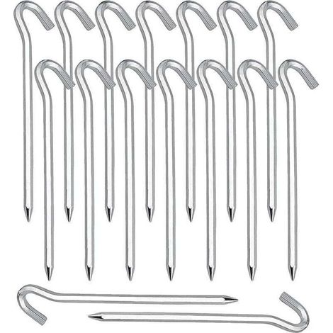 Heringe, 20 Stück Zeltheringe Erdnägel Haken für Zelthering Camping Gartenarbeit Verzinkter Stahl Silber Zeltheringe (1/4)