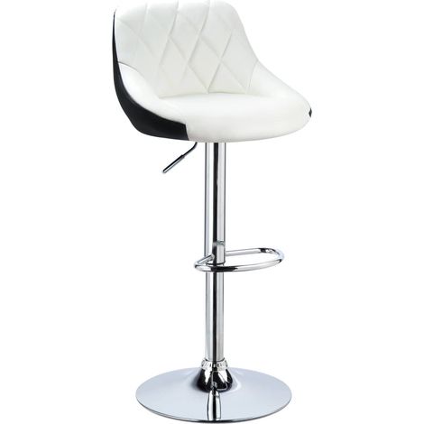 WOLTU Tabouret de Bar en Cuir synthétique, chaise Assise Hauteur réglable, Vert Blanc (1/4)
