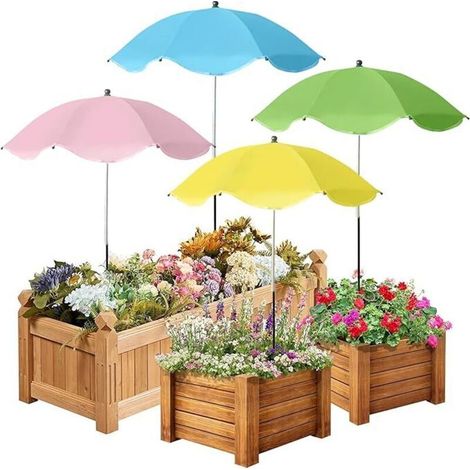 Ensemble De 4 Parasols Pour Plantes (Rose, Jaune, Vert Et Bleu) – Protection Uv Pour Le Jardin. Parasols Réglables Pour Plantes D'extérieur, Idéaux Pour Les Plantes En Pot, Les Balcons Et Les Terrasse (1/5)