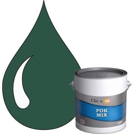 Peinture d'Accroche et Finition 2 en 1 - POK - POK MIX Vert - Acrylique Satinée - 3L - RAL 6028 (1/4)