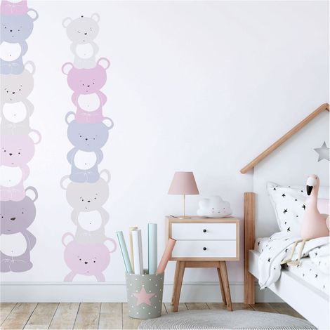 Children wallpaper wall Profhome 381362 non-woven wallpaper slightly textured with pattern for kids matt pink grey white 5.33 m2 (57 ft2) (1/3)