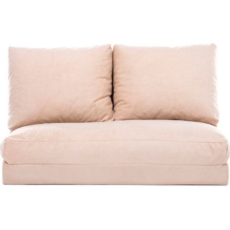 Fauteuil convertible multipositions velours Talya-Couleur Beige clair-2 places (1/5)