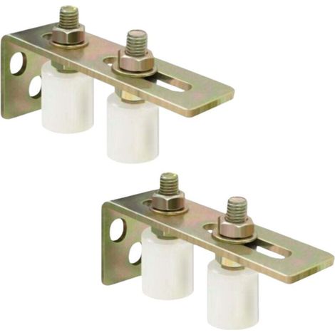 Lot de 2 Roue de guidage de rail de porte coulissante en nylon – Guide simple à 2 olives – Durable et résistant à l'usure – Installation facile (1/4)