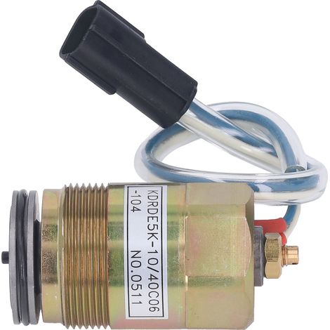 L'électrovanne de pompe hydraulique KDRDE5K-10/40C06-104 convient aux modèles KOBELCO SK200-6E/K3V112/K3V63DT. (1/5)